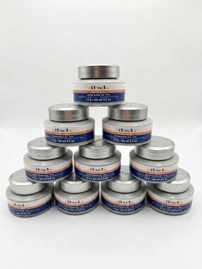 LOT OF 10 ibd Hard Gel LED/UV Builder Gel Pink 0.5 oz Jars NEW SEALED